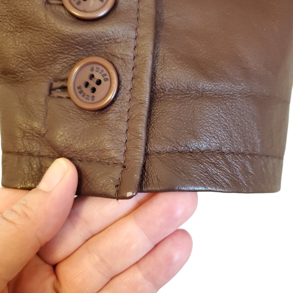 Vintage Leather Guess Brown Jacket - Picture 16 of 16